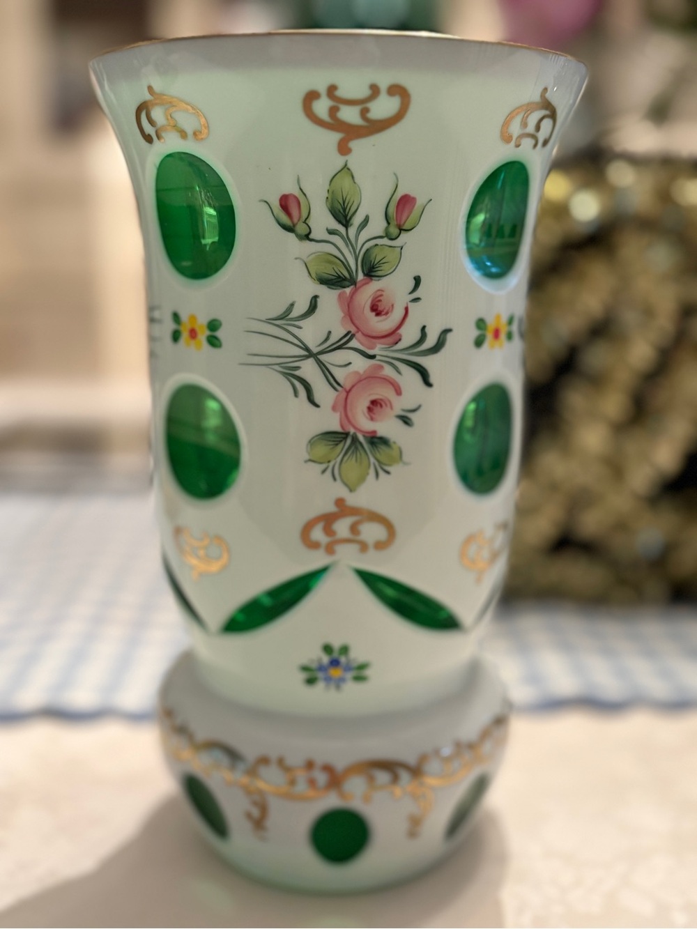 Vintage Bohemian Cased Glass Vase